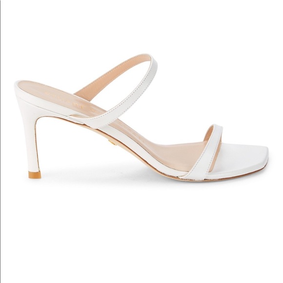 Stuart Weitzman Aleena Leather Sandals in white